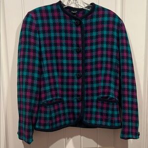 Plaid Women's Jacket in Pink and Teal